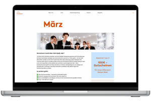 Laptop mit Bildschirmaufnahme der Märzaktion