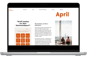 Laptop mit Bildschirmaufnahme der Aprilaktion