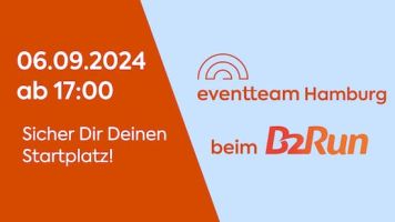 Aushang eventteam beim B2Run in Hamburg.
